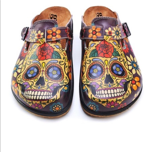 sugar skull clogs